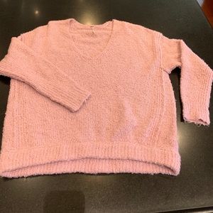 Free People Pink V-neck Sweater